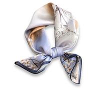 PoeticEHome 100% Pure Mulberry Silk Neck Scarf 27"x27" Women Square Neckerchief Headscarf Gift Packed
