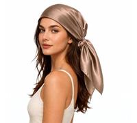 PoeticEHome 6A Grade Mulberry Silk Square Head Scarf 90x90cm - Solid Colour Anti-Frizz Sleeping Hair Wrap, Protective Hair Bandana, Gift Boxed