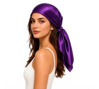 PoeticEHome 6A Grade Mulberry Silk Square Head Scarf 90x90cm - Solid Colour Anti-Frizz Sleeping Hair Wrap, Protective Hair Bandana, Gift Boxed
