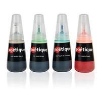 Poétique Liquid Watercolor Ink, Real Brush Pen Ink Set of 4 Vibrant Colors for Basic Use, High Pigment Count, Lightfast Watercolor Refills for Watercolor Brush Pens,Neutral Set