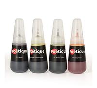 Poétique Liquid Watercolor Ink, Real Brush Pen Ink Set of 4 Vibrant Colors for Basic Use, High Pigment Count, Lightfast Watercolor Refills for Watercolor Brush Pens, Shadow Set