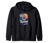 Poetry Is My Therapy Artistic Quote Zip Hoodie