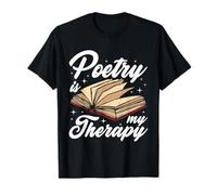 Poetry is My Therapy Book Design T-Shirt