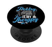 Poetry Is My Therapy Funny Poet Writer Author Graphic PopSockets Swappable PopGrip