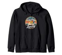 Poetry Is Not A Luxury Retro Sunset Zip Hoodie