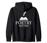 Poetry Matters Book Quill Poet Aesthetic Zip Hoodie