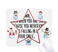 Poetry Never Frown Always Smile Christmas Snowman Family Star Mouse Pad