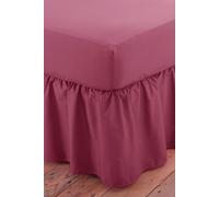 Poetry Plain Dye Polycotton Platform Valance Sheet Frilled Martex Aubergine Double