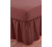 Poetry Plain Dye Polycotton Platform Valance Sheet Frilled Martex Chocolate King