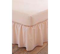 Poetry Plain Dye Polycotton Platform Valance Sheet Frilled Martex Light Beige King