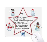 Poetry Quote Hold Fast To Dreams Christmas Snowman Family Star Mouse Pad