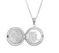Poetry Quote Never Surrender Unbeatable Locket Necklace Hold Picture Jewelry Birthday Gift