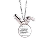 Poetry Quote Tiger Sniff The Rose Rabbit Necklace Pendant Bunny Animal Jewelry Gift
