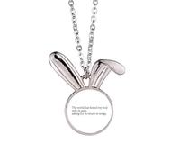 Poetry Quote World Kissed My Soul Rabbit Necklace Pendant Bunny Animal Jewelry Gift