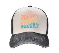 Poetry Retro Wavy Baseball Cap Hats on Offer in The Hat Beach Bag Mens Women's