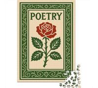 Poetry Rose Illustration Jigsaw Puzzle for Adults, 1000 Pieces, 70x50cm/1000pcs, Screen-Free Activity, Evening Leisure And Puzzle Lovers