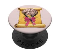 Poetry Slam Poet Girl Mom Pink Coquette Bow PopSockets Adhesive PopGrip