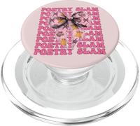 Poetry Slam Poet Girl Mom Pink Coquette Bow PopSockets PopGrip for MagSafe