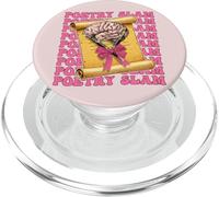 Poetry Slam Poet Girl Mom Pink Coquette Bow PopSockets PopGrip for MagSafe