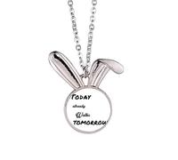Poetry Today Already Walk Tomorrow Rabbit Necklace Pendant Bunny Animal Jewelry Gift