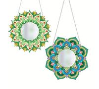 POETRYDRAW 2D Flat DIY Flowers Hanging Mirror Diamond Art Kits Wall Door Decoration