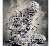 POETRYDRAW 5D DIY Partial Special Shaped Drill Artistic Portraits 30x30cm