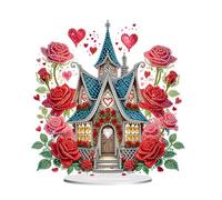 POETRYDRAW Acrylic Special Shape Rose Lighthouse Tabletop Ornaments Kit Table Top Ornament Kits 5D DIY Diamond Art Tabletop Decorations for Home Office Decor