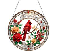 POETRYDRAW Cardinal Circle DIY 2D Flat Acrylic Pendant Kit for Adults Home Decor 24x24cm