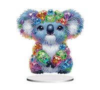POETRYDRAW Diamond Art Ornament Desktop Kit Koala, Stand Up Diamonds Painting Ornament for Adults, 5D DIY Special Diamond Gem Craft Tabletop Placement Board Kit