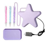 PoetryDraw Diamond Art Vacuum Pen Includes 2 Pens and Storage Tray No Wax Needed Electric Diamond Painting Pens Cordless Quiet Gifts for Men and Women (Star Purple)