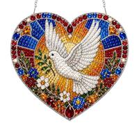 POETRYDRAW DIY Diamond Art Hanging Ornament (White Doves)