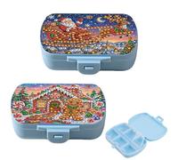PoetryDraw DIY Diamond Art Pill Box 2pcs Portable Travel (Christmas)
