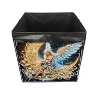 POETRYDRAW DIY Moon Goddess Diamond Art Painting Storage Box - Collapsible Canvas Organizer with Handles for Clothes, Blankets, & Art Kit, Foldable Non-Woven Storage Bins
