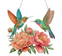 POETRYDRAW Flowers Birds Acrylic 2D Flat DIY Set Diamond Art Pendant Decor