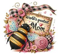 POETRYDRAW Greatest Mom Special Shaped 5D DIY Partial Drill Kits for Adults Beginners Home Decor Diamonds Dots Gem Art Kits 11.81x11.81inch