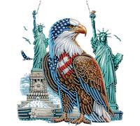 POETRYDRAW Independence Day Eagle Acrylic 2D Flat DIY Diamond Art Pendant Wall Decoration