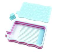 PoetryDraw Multi-Colored Plastic Bead Rhinestone Diamond Sorting Tray No Drill Spillage Diamond Art Painting Bead Sorting Tray with Stoppers Lids Accessories and Tools for DIY Crafts (Light Blue Rose