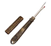 PoetryDraw Thread Cutter Stitch Ripper Multi-Purpose Embroidery Removal Tool with Cover Metal Thread Ripper Unpicker for Handmade Needle Sewing Craft Supplies (Bronze)