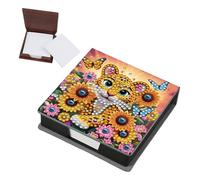 POETRYDRAW Tiger Sunflower Diamond Art Painting Kit Note Box, Diamond Art Notecard Box Gem Art Sticky Note Holder for Adults Memo Pad Holder, Contains 160 Sheets of Paper