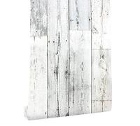PoetryHome Self Adhesive Decorative Shiplap Wood Contact Paper Shelf Liner Kitchen Backsplash Cabinets Table Furniture Sticker 17.7x117 Inches