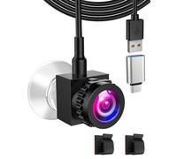 Poeubmo Eye Contact Webcam with Microphone 1080P Middle Screen Camera USB C/A for Center Cam PC and Laptop, Adjustable Focus, Center Screen Webcam for Windows/macOS