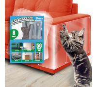 Poeuo 8 Pcs Anti Scratch Cat Furniture Protectors with 50 Twisted Pins for Table Furniture Accessories Clear
