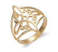 Poevic Witches Knot Ring for Women Stainless Steel Geometric Style Witchcraft Celtic Amulet Ring Celtic Knot Ring Elegante Chic Irish Celtic Knot Ring Vintage Jewelry, Metal, wrap-setting