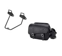 POEWRI Motorcycle Saddlebag for SR400 MT-07 Side Saddle Bag PU Waterproof Saddlebags