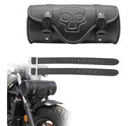 POEWRI Retromotorcycle Skull Tool Bag Fork Barrel Shape Handlebar Front for Chopper Bobber Cruiser Sportster XL883 1200