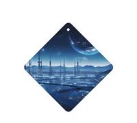 Poezjzw 3d World Pattern Car Air Fresheners 4 Pcs Square Hanging Aromatherapy Tablets Scented Fresheners For Bedroom Closet Shoe