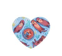 Poezjzw 4pcs Animal Cute Brown Otters Pattern Lavender Scent Car Aroma Heart Shape Hanging Fragrance Applies To Closet Shoe