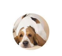 Poezjzw 4pcs Basset Hound Pattern Lavender Scent Car Aroma Round Shape Hanging Fragrance Applies To Closet Shoe