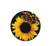 Poezjzw 4pcs Butterfly And Sunflower Pattern Lavender Scent Car Aroma Round Shape Hanging Fragrance Applies To Closet Shoe