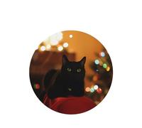Poezjzw 4pcs Christmas Black Cat Pattern Lavender Scent Car Aroma Round Shape Hanging Fragrance Applies To Closet Shoe